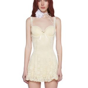 Meadow Delight Mini Dress - Yellow