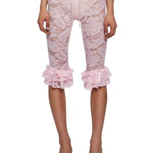 Daring Love Lace Capri Pants - Pink