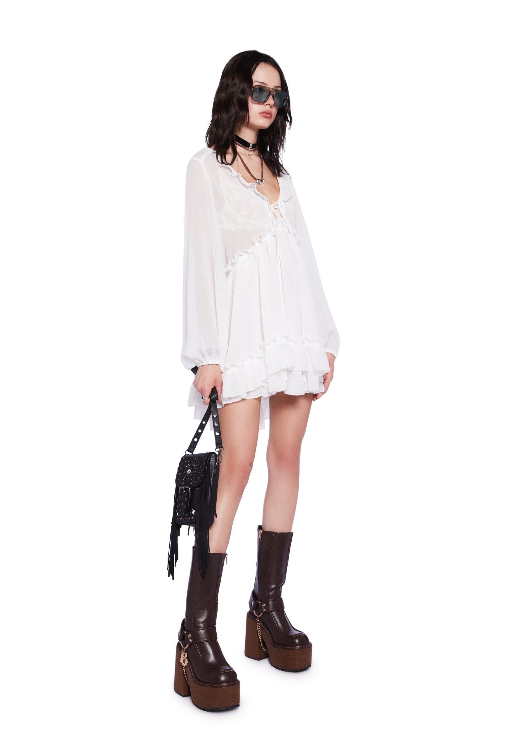 Sunset Chaser Babydoll Dress - Off White - Image 2