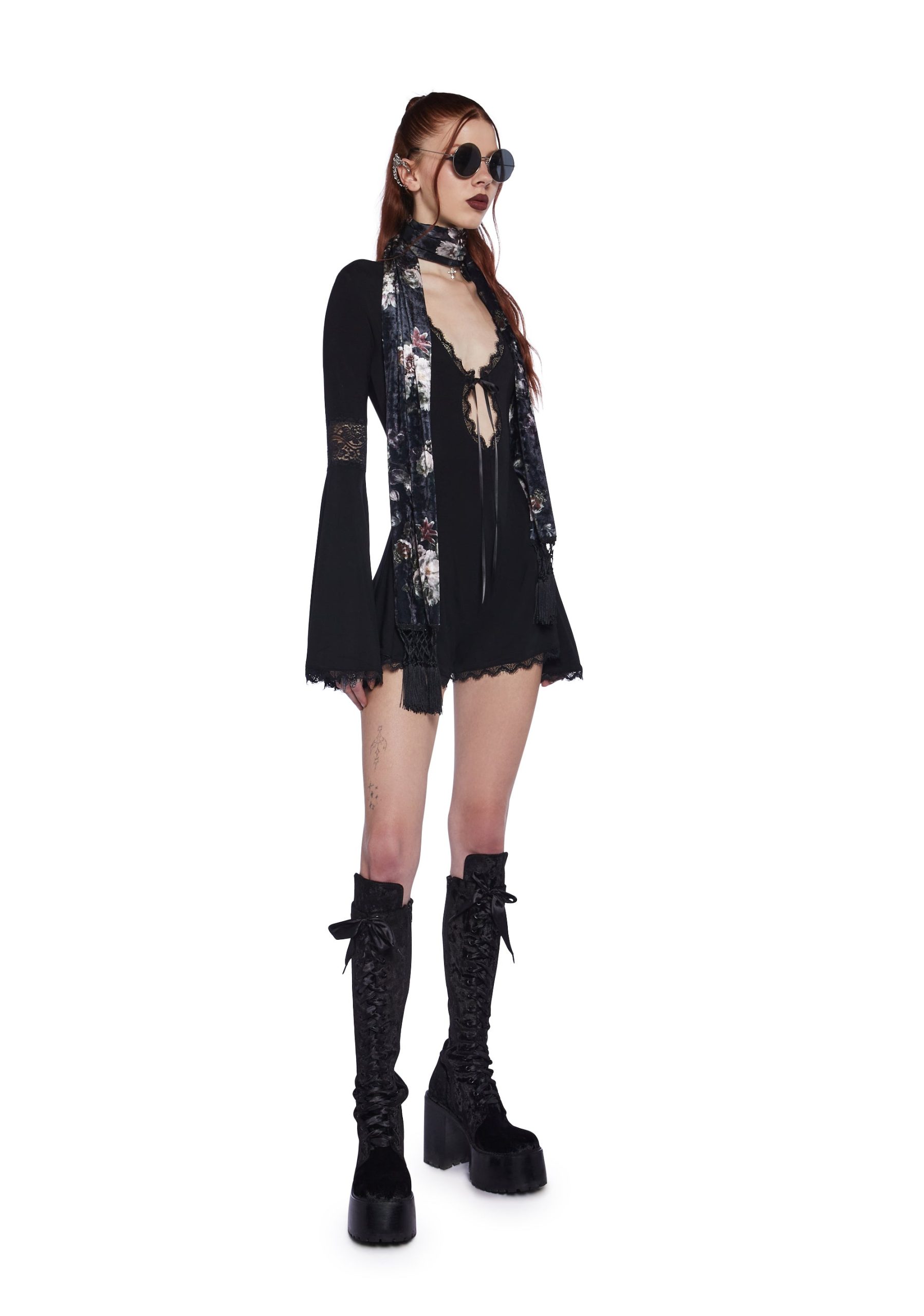 Whispering Wind Romper - Black - Image 6