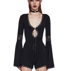Whispering Wind Romper - Black
