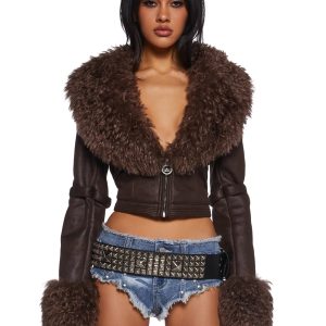 Covet Moto Jacket - Brown