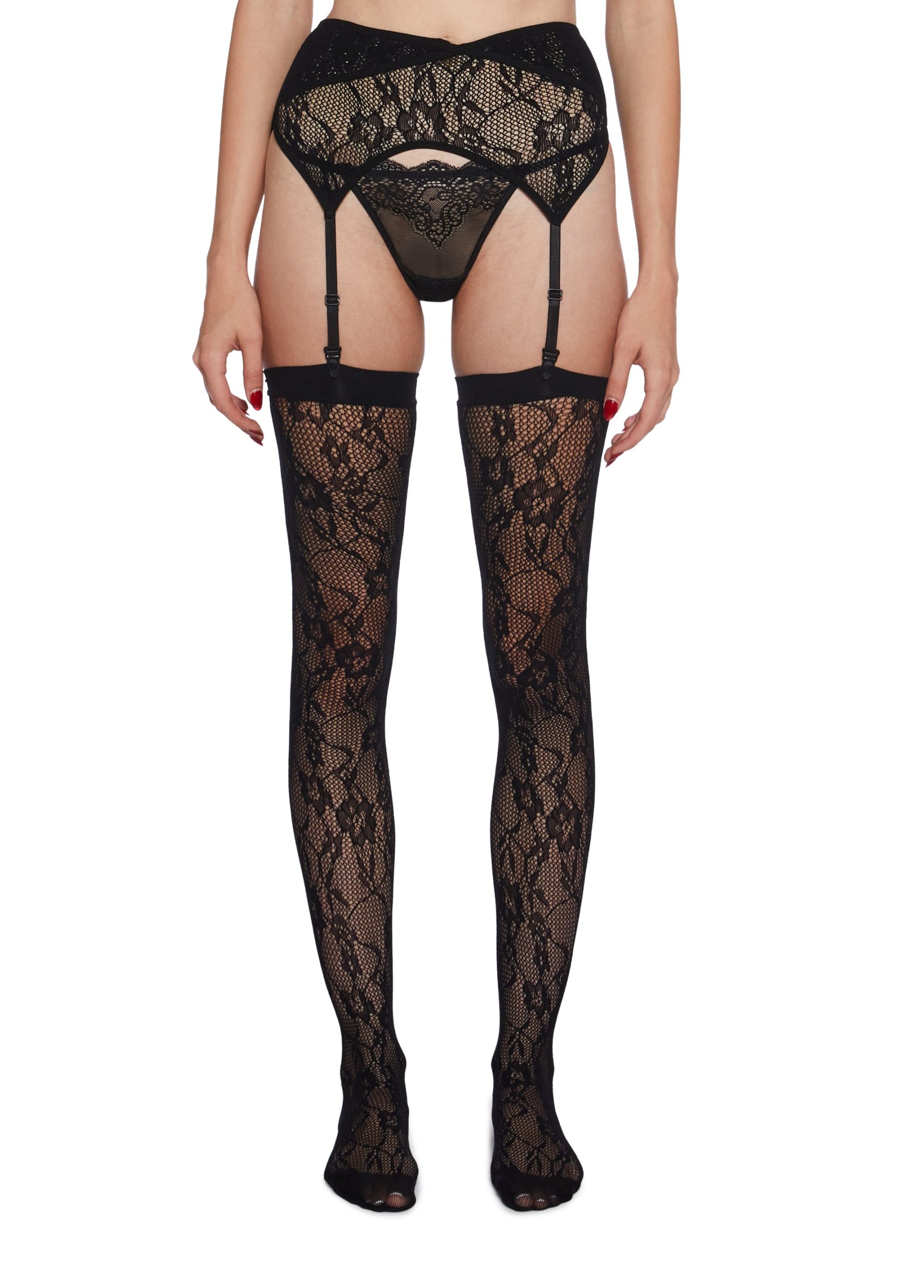 Pull You Close Garter Set - Black