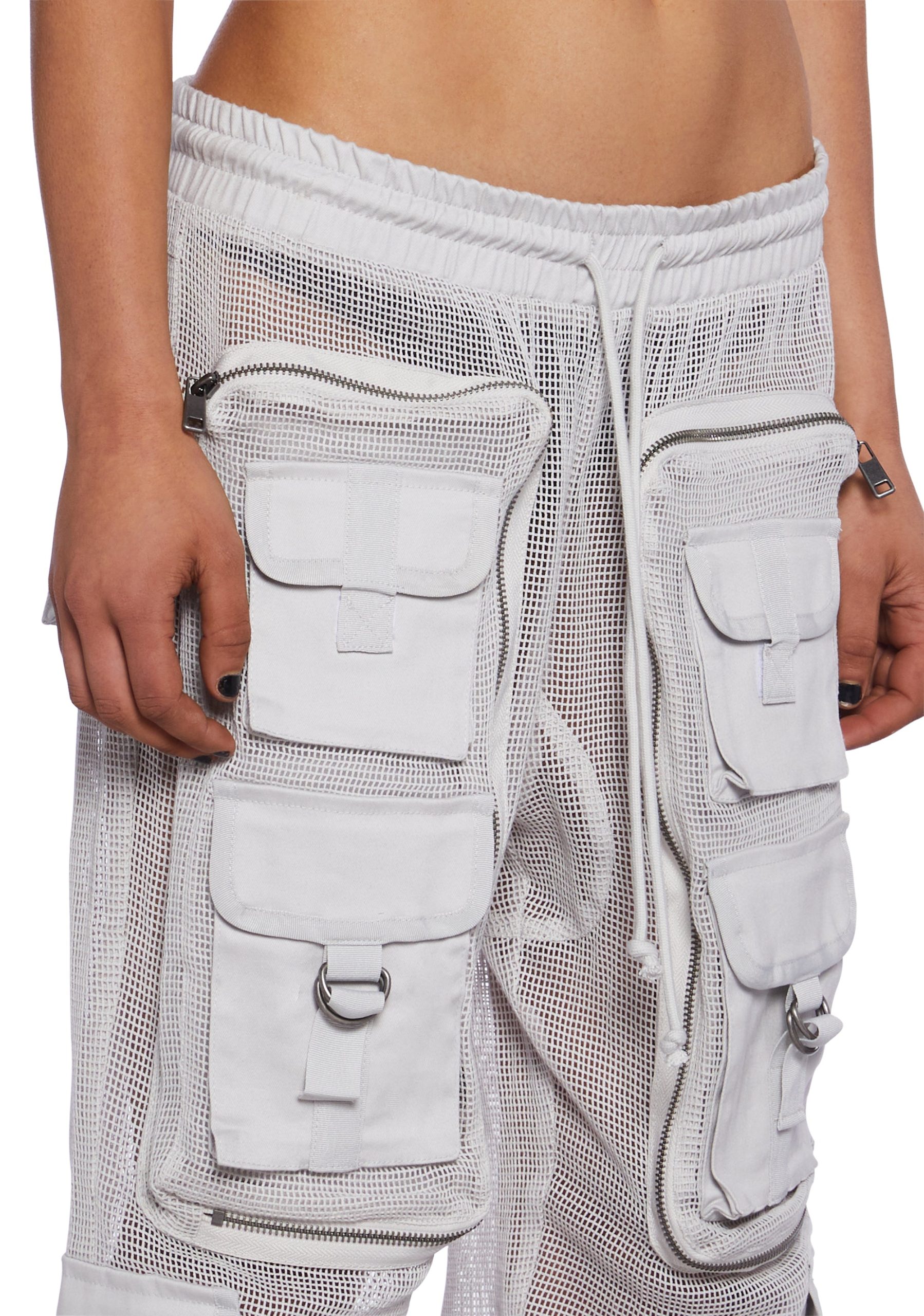 Complex Nights Fishnet Cargo Pants - Gray - Image 5