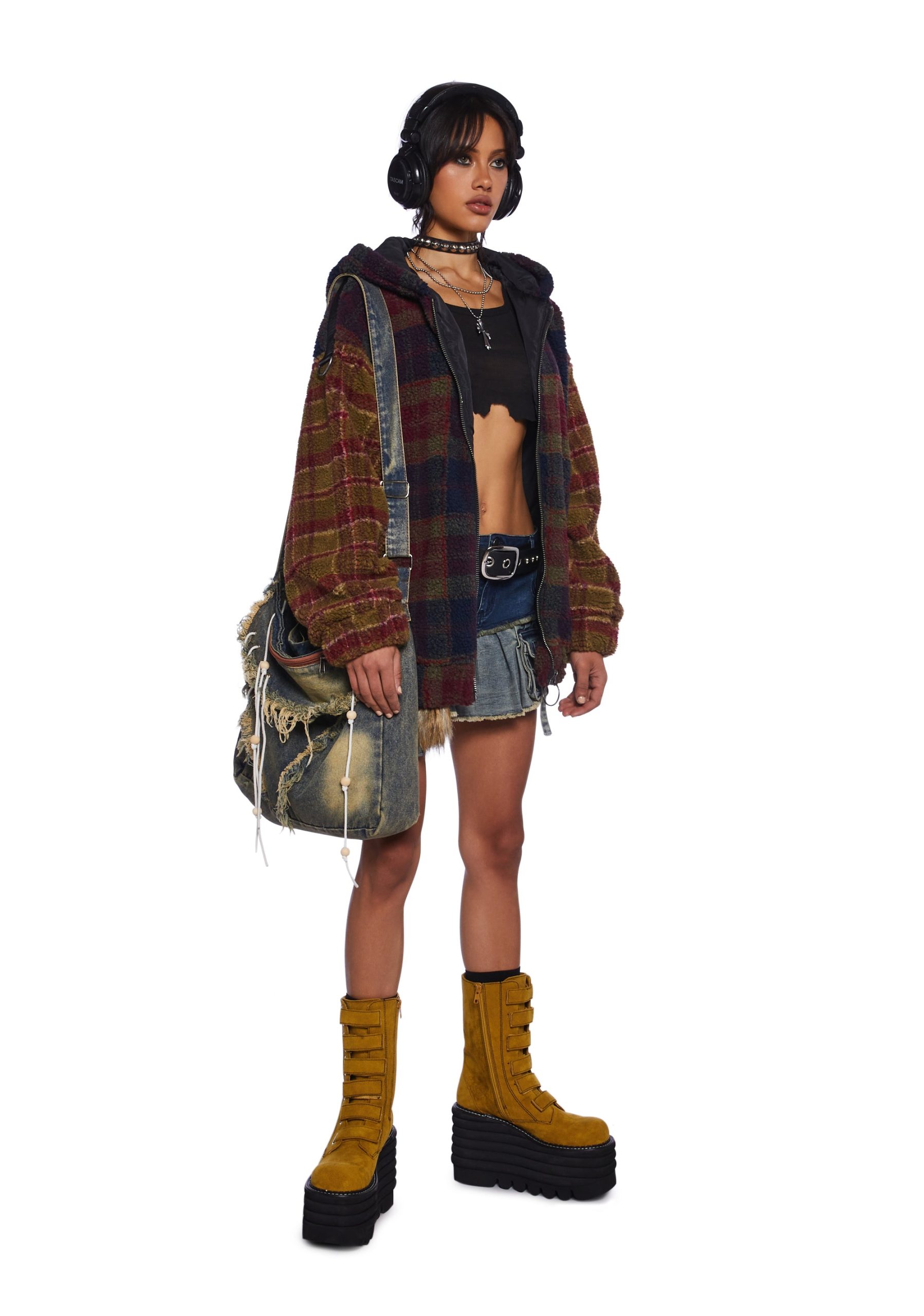 I Don't Care Hooded Sherpa Jacket - Image 2