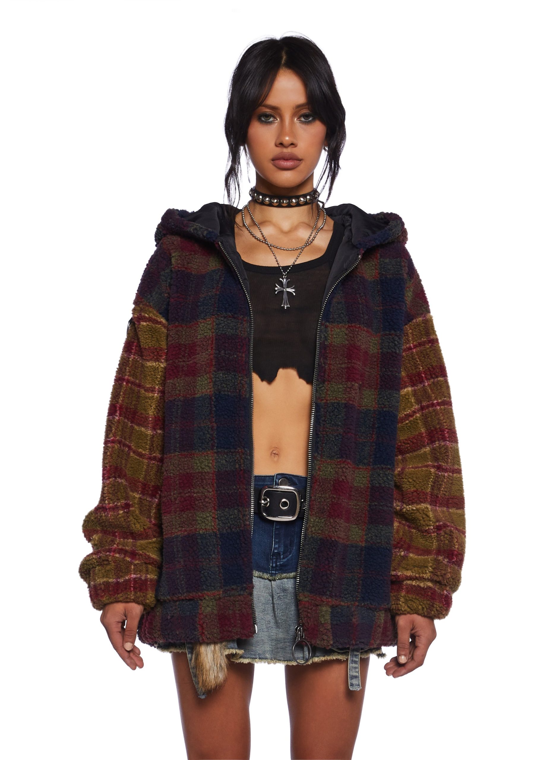 I Don't Care Hooded Sherpa Jacket