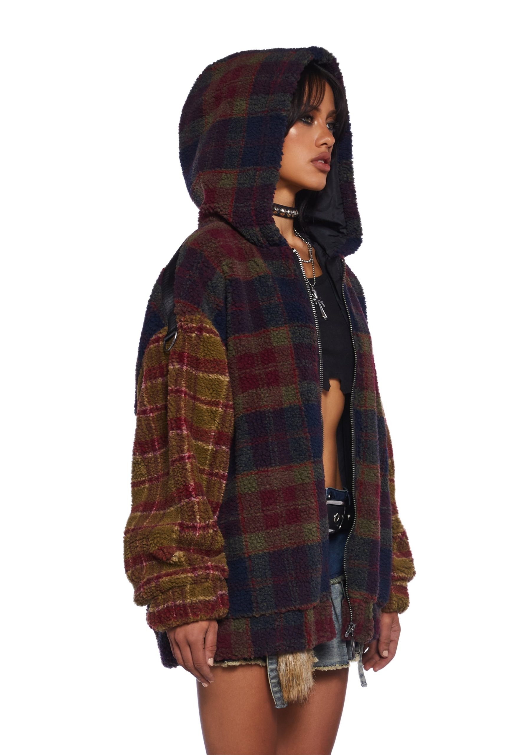 I Don't Care Hooded Sherpa Jacket - Image 3