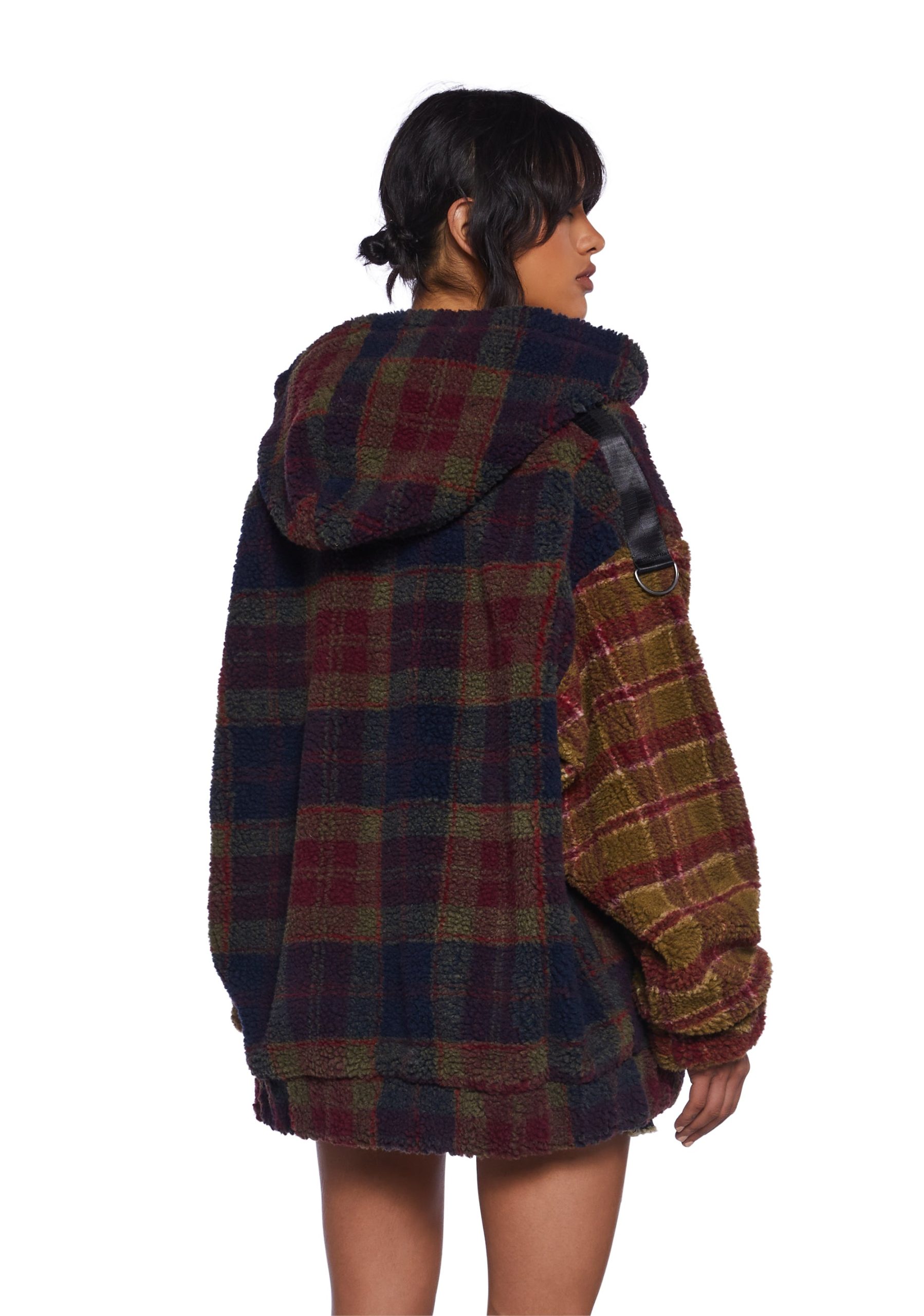I Don't Care Hooded Sherpa Jacket - Image 4