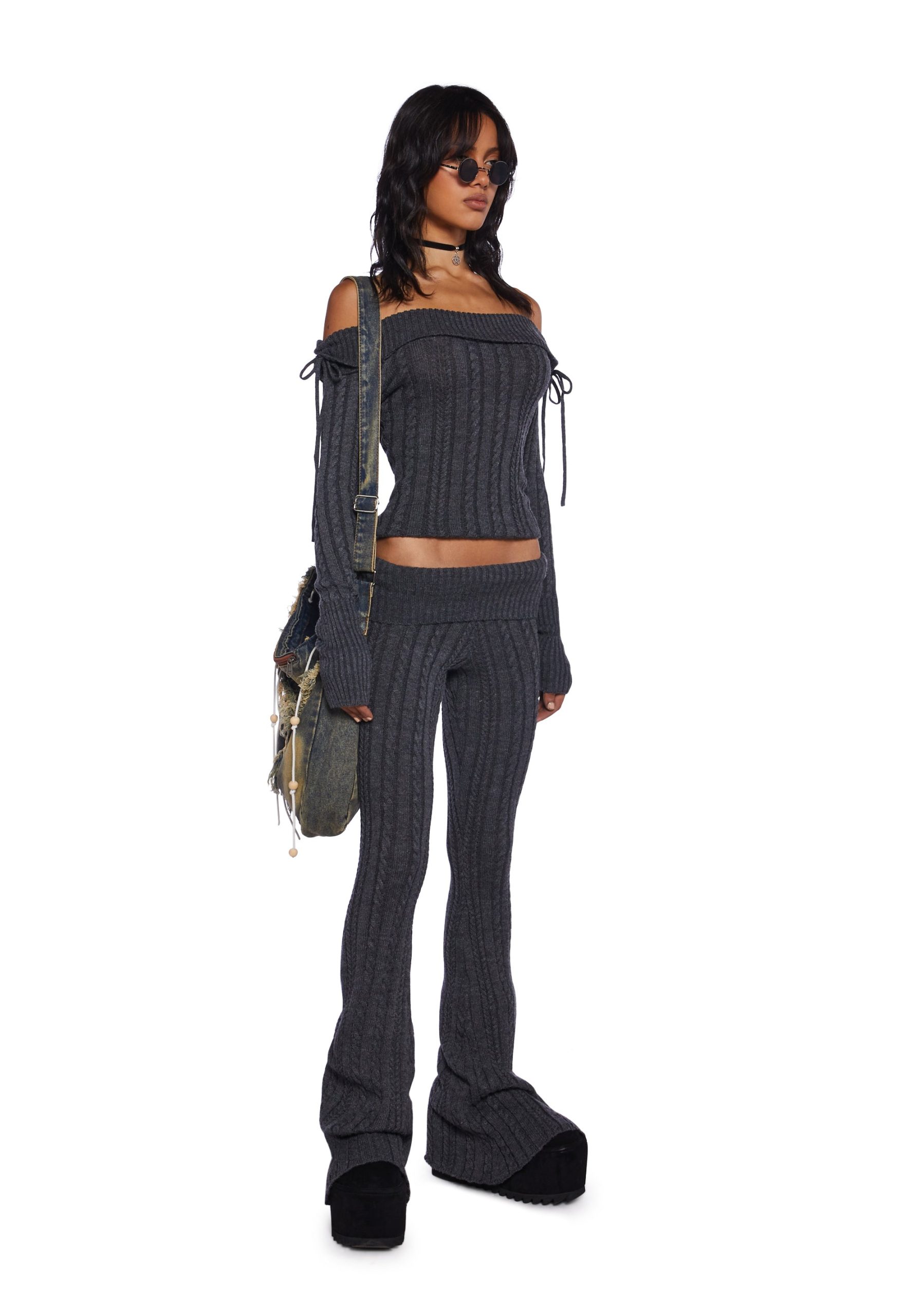 Deep Thoughts Flare Pants - Gray - Image 2