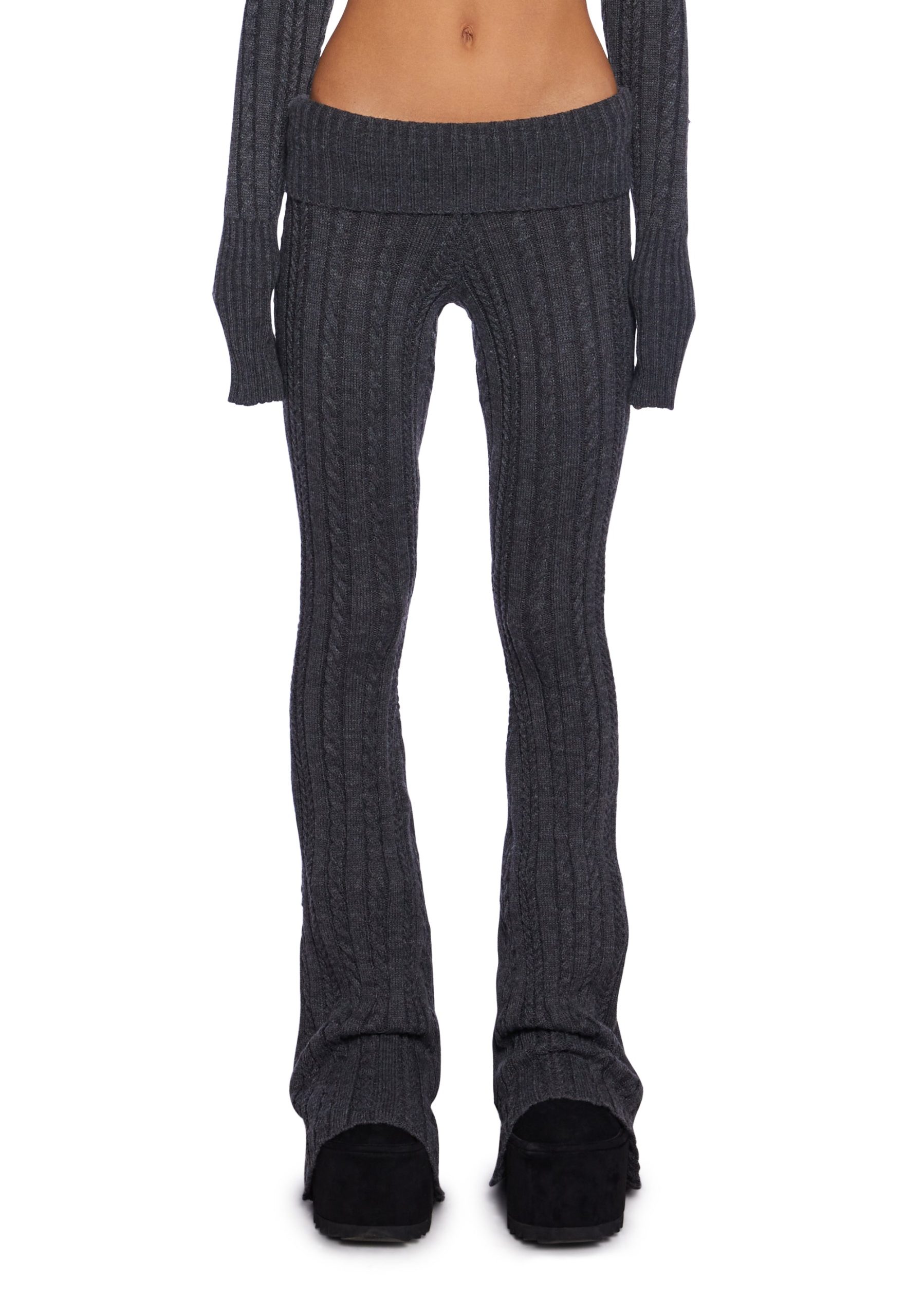 Deep Thoughts Flare Pants - Gray