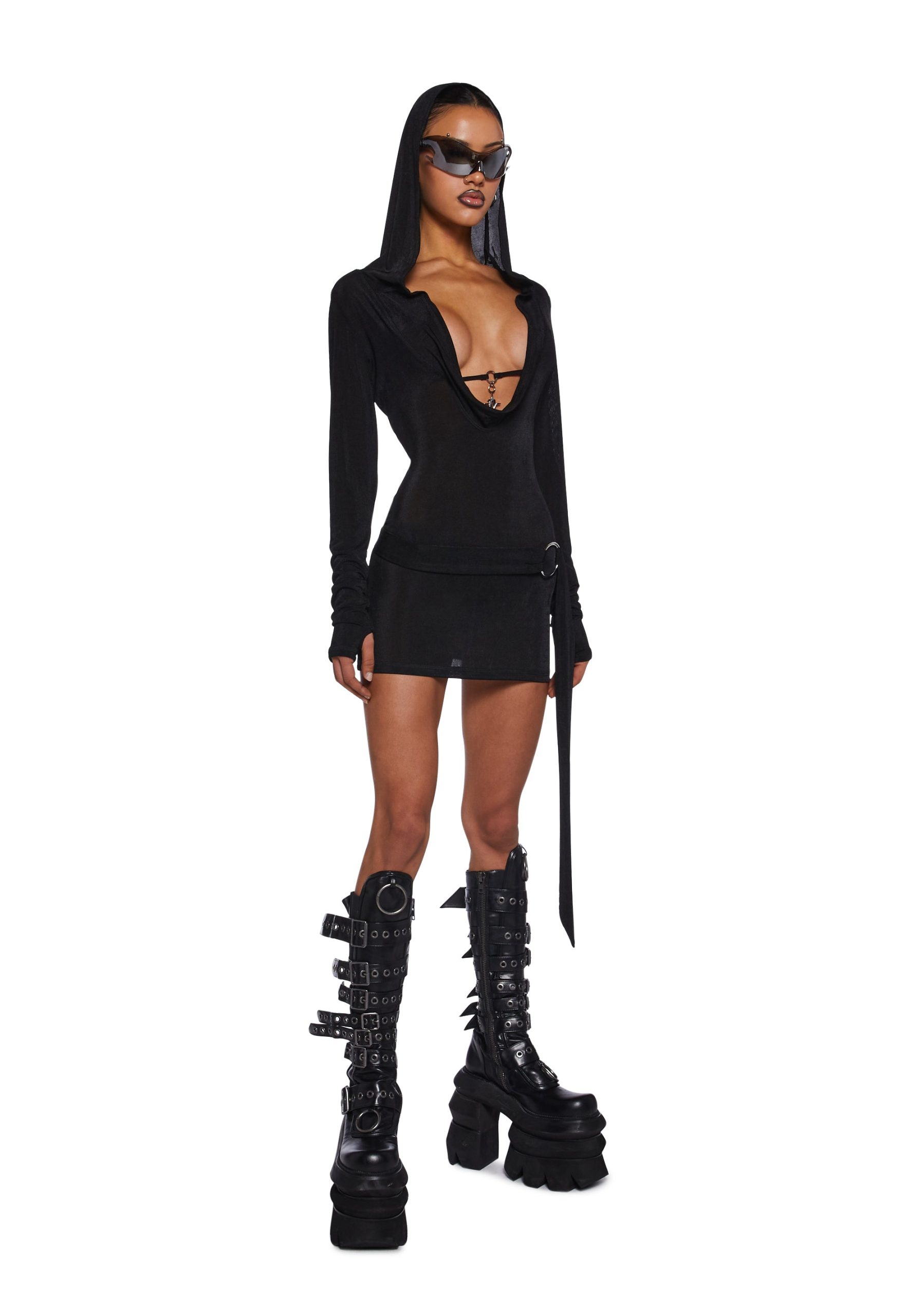 Diatonic Cut Out Hooded Dress - Image 2