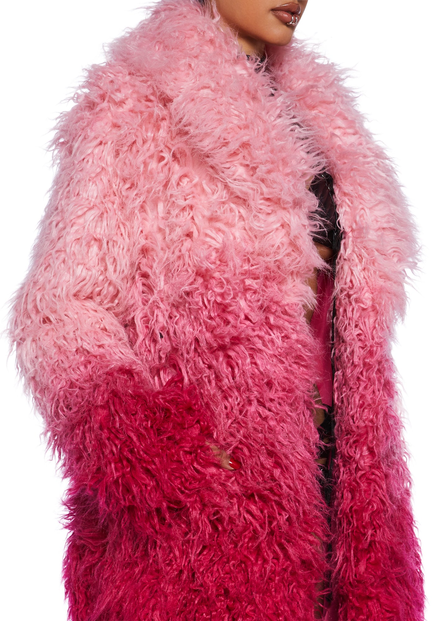 Astro Arctic Faux Fur Coat - Pink Ombre - Image 2