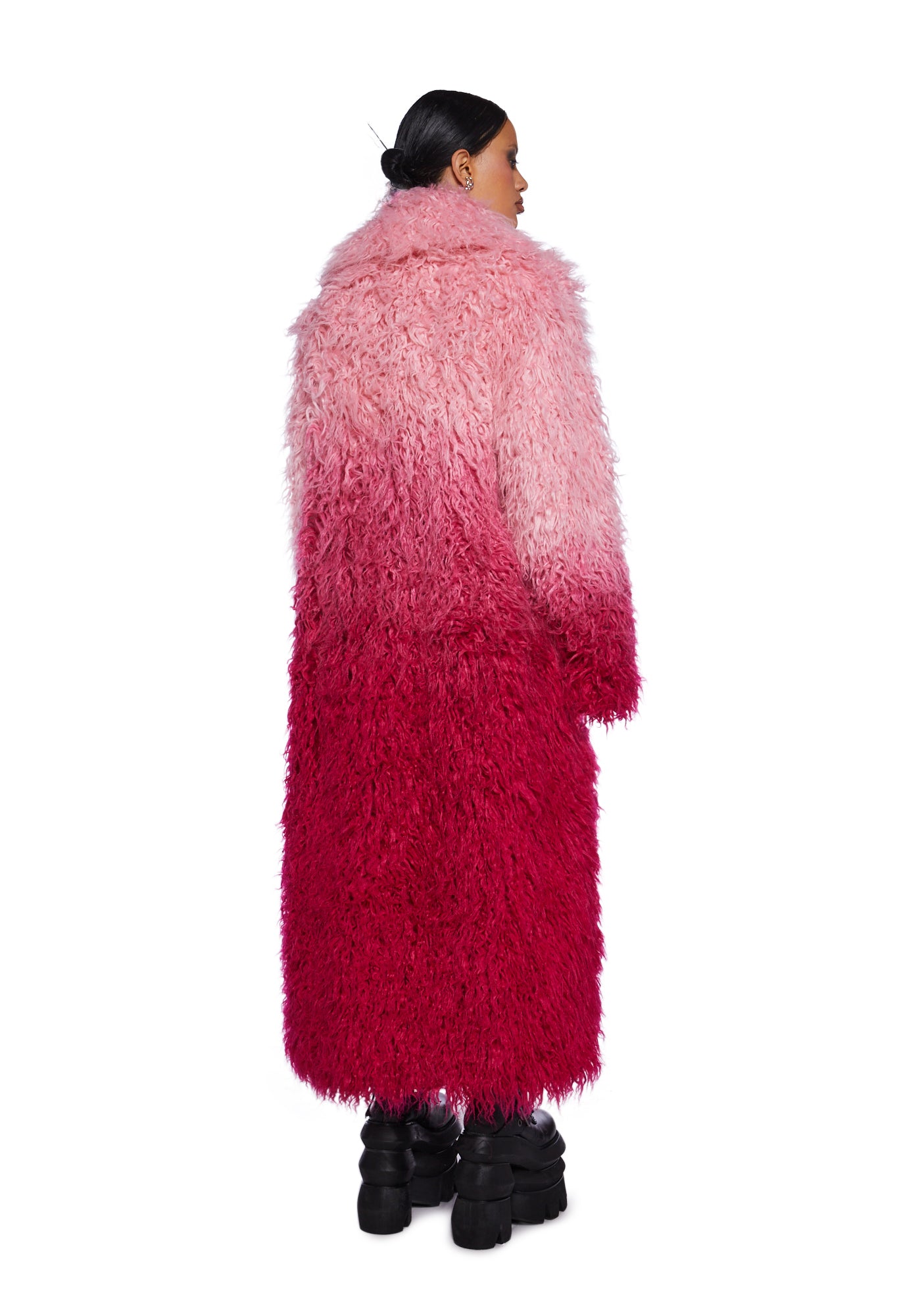 Astro Arctic Faux Fur Coat - Pink Ombre - Image 3