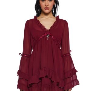 Real Divinity Mini Dress - Burgundy