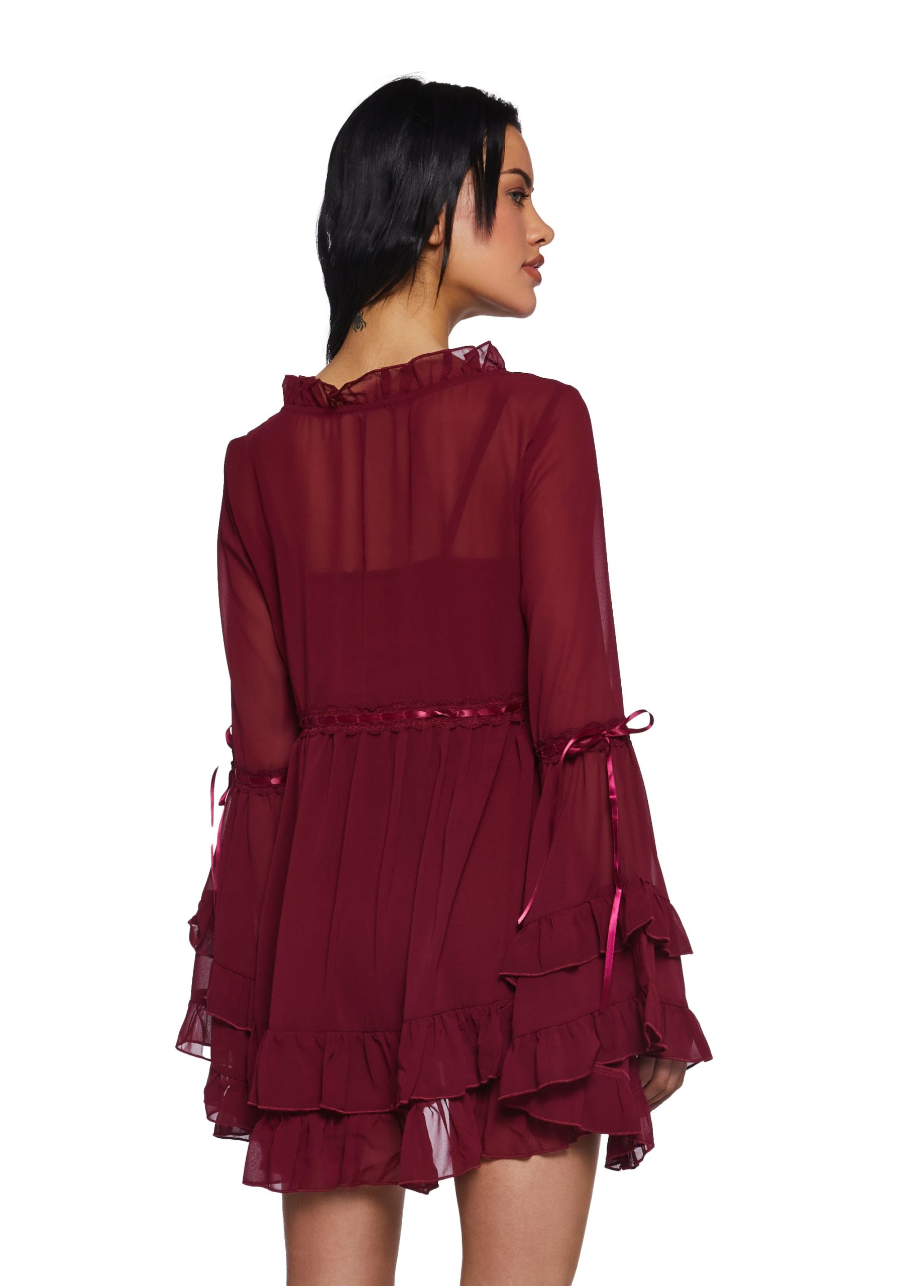 Real Divinity Mini Dress - Burgundy - Image 4