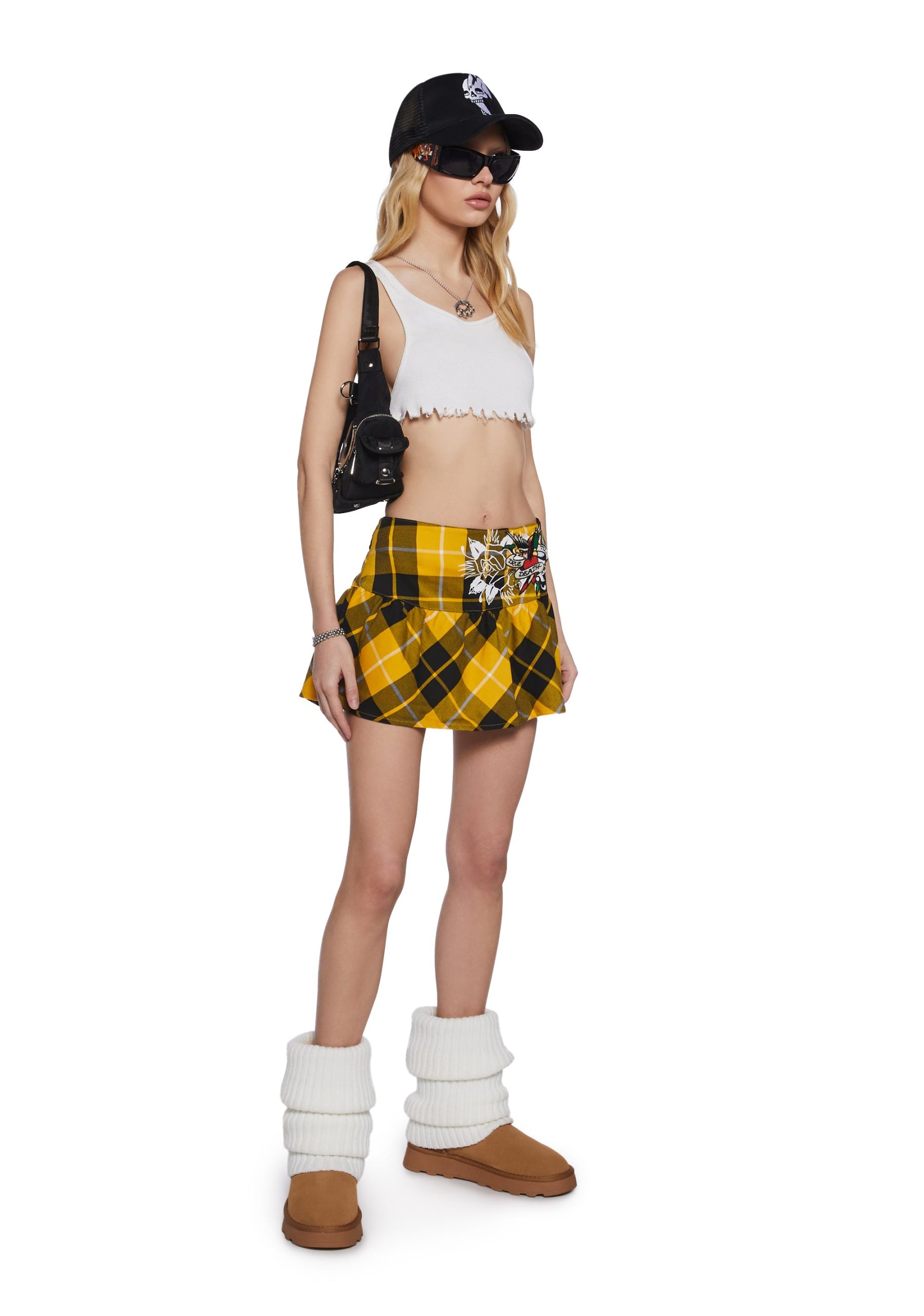 True Eagle Plaid Flare Miniskirt - Image 2