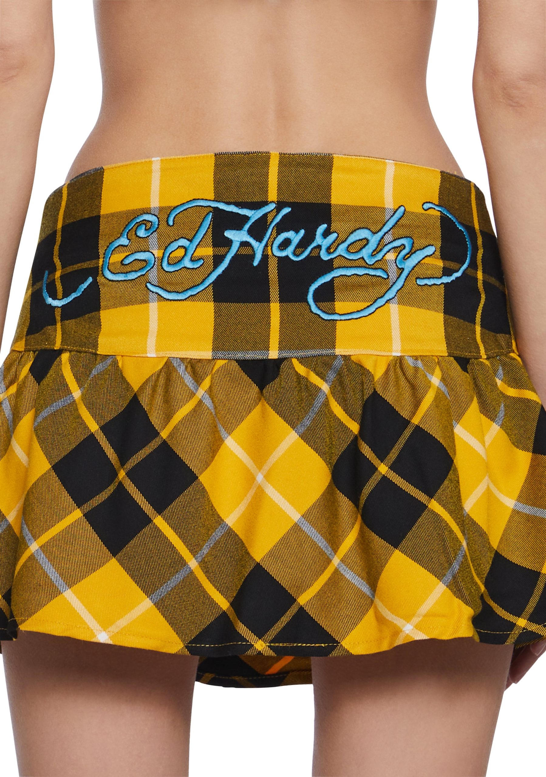 True Eagle Plaid Flare Miniskirt - Image 6