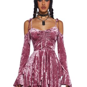 F is For Fairies Handkerchief Dress - Mauve Velvet