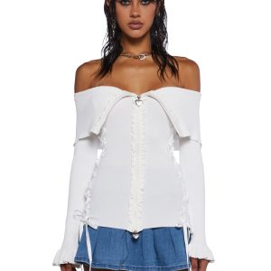 Love's A Game Knit Cardigan - White