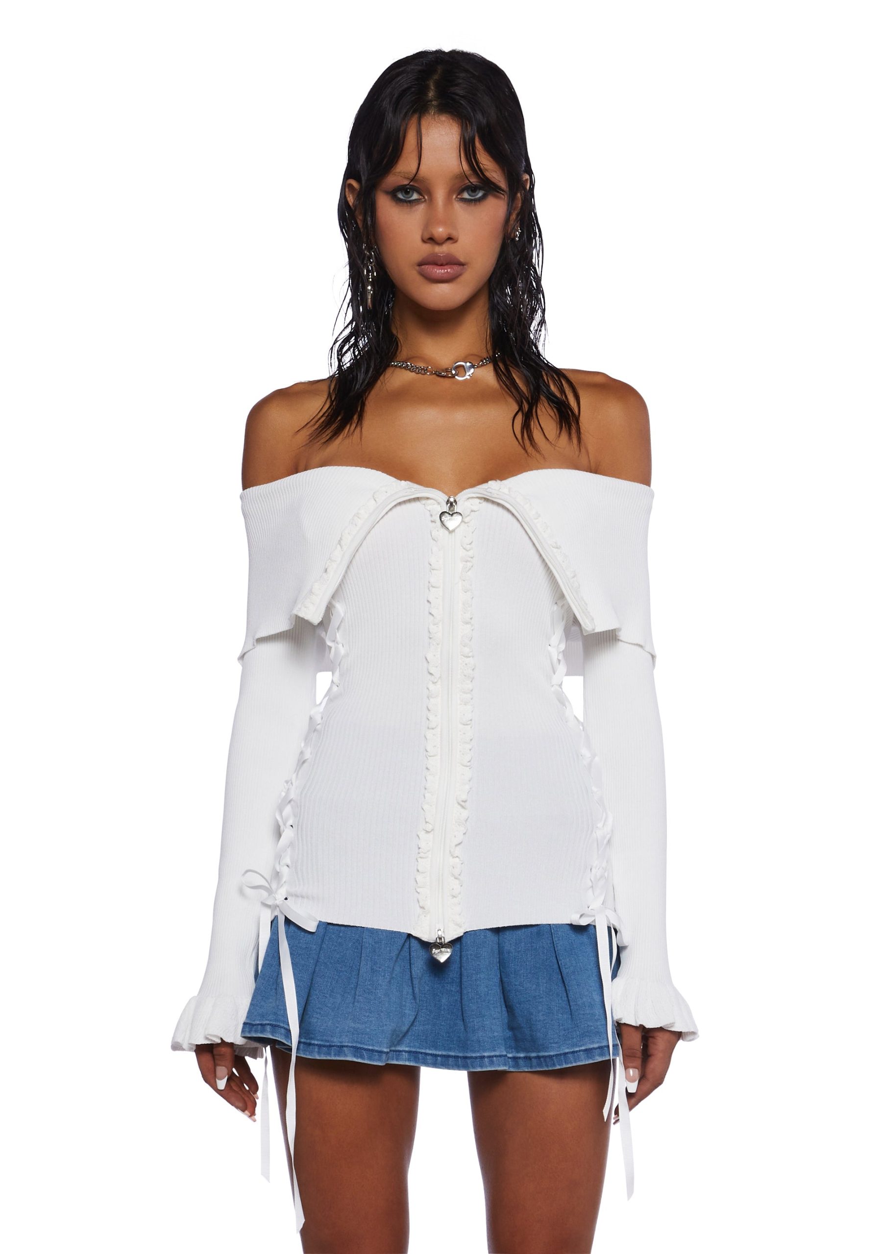 Love's A Game Knit Cardigan - White