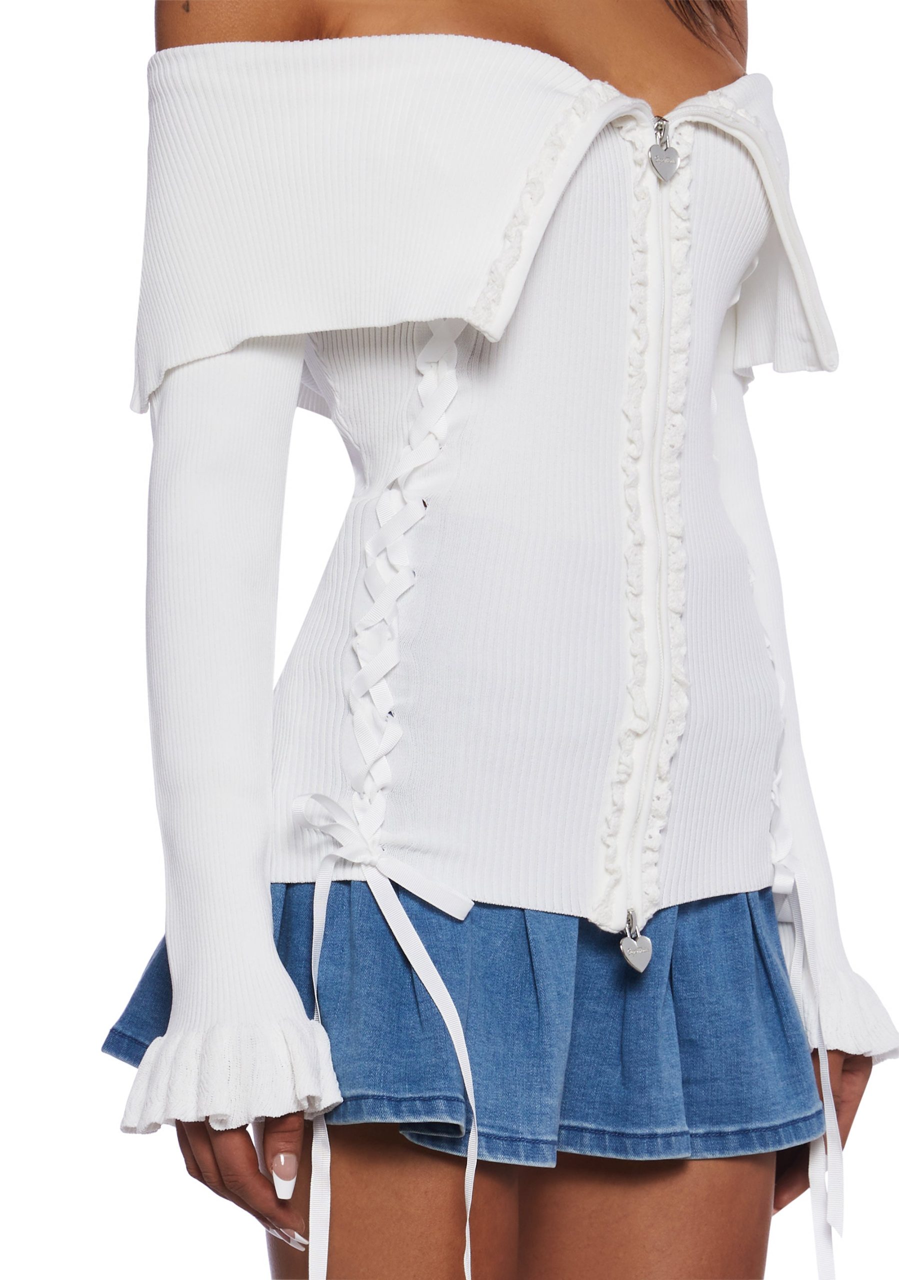 Love's A Game Knit Cardigan - White - Image 5