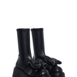 Make It Mine Bow Booties - Black