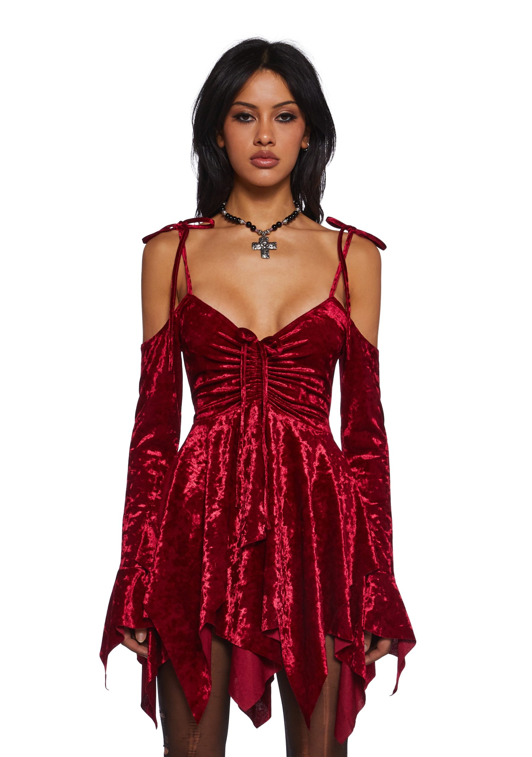 F is For Fairies Handkerchief Dress - Red Velvet