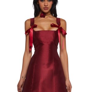 Pixie Stardust Mini Dress - Burgundy