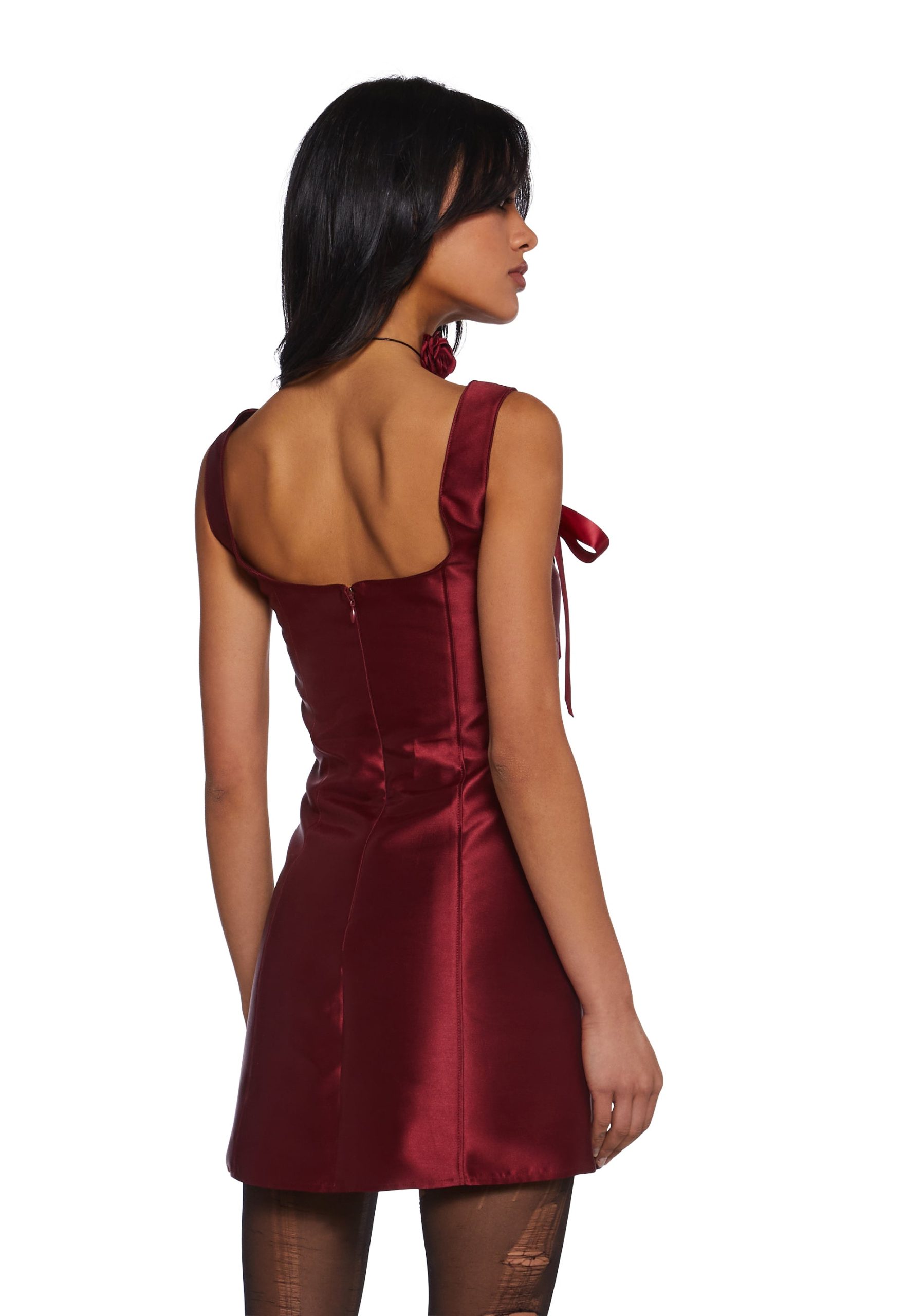 Pixie Stardust Mini Dress - Burgundy - Image 5