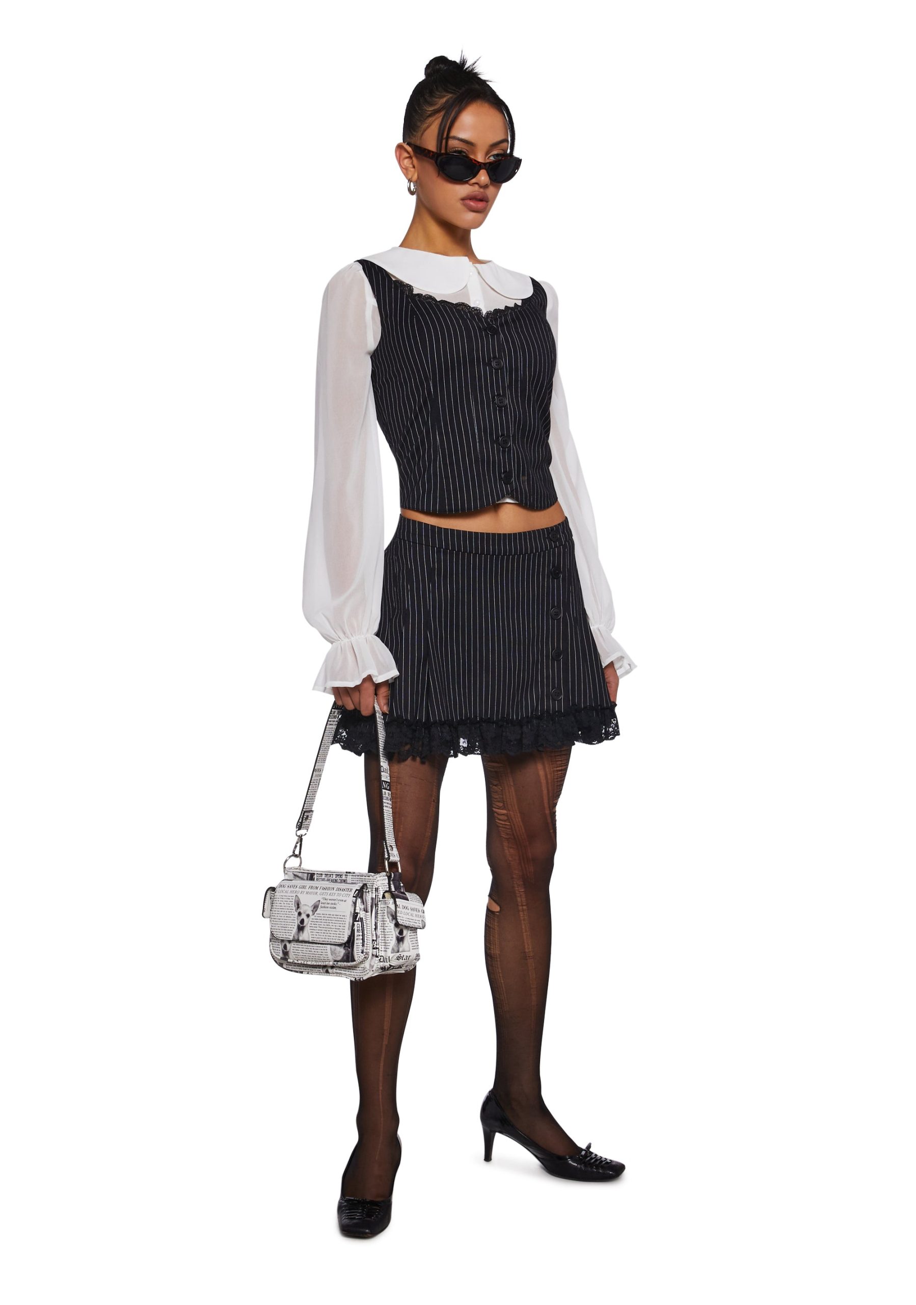 It's Been Real Pinstripe Mini Skirt - Image 2