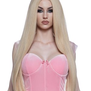 Straight Wig With Center Part - Blonde