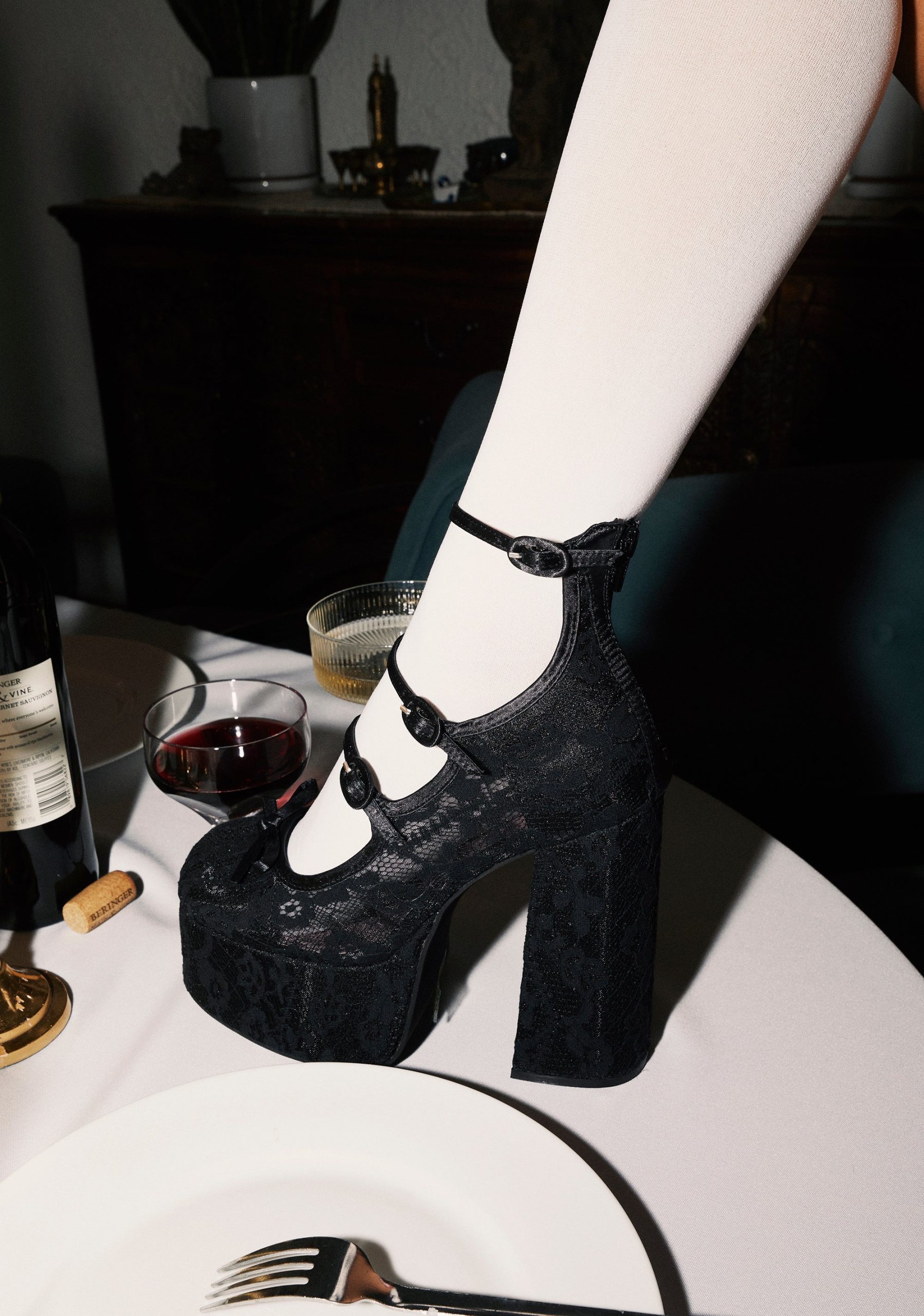 Smiling Melody Platform Heels - Black - Image 5