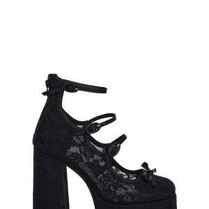 Smiling Melody Platform Heels - Black