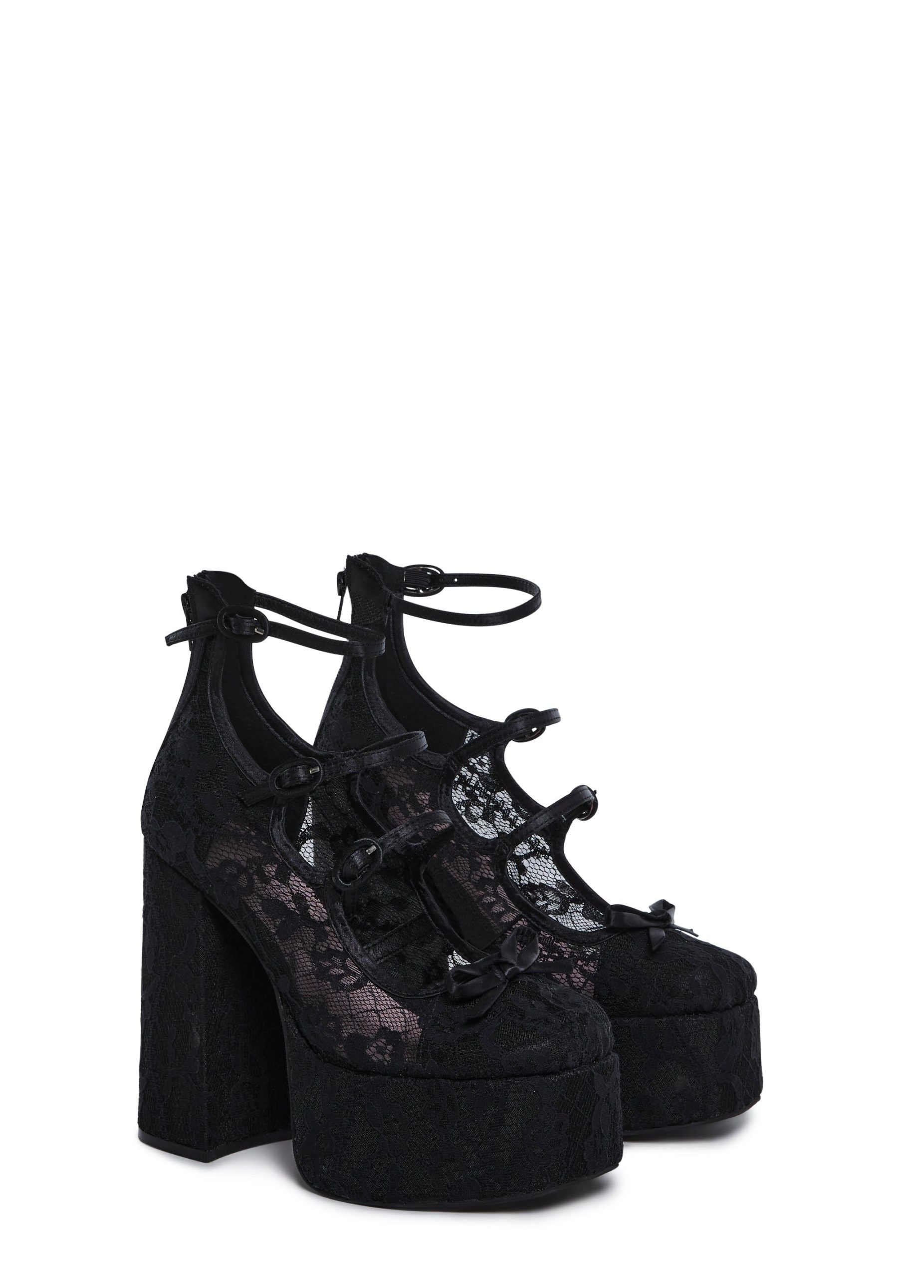 Smiling Melody Platform Heels - Black - Image 3
