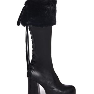 Sweetest Wishes Platform Boots - Black