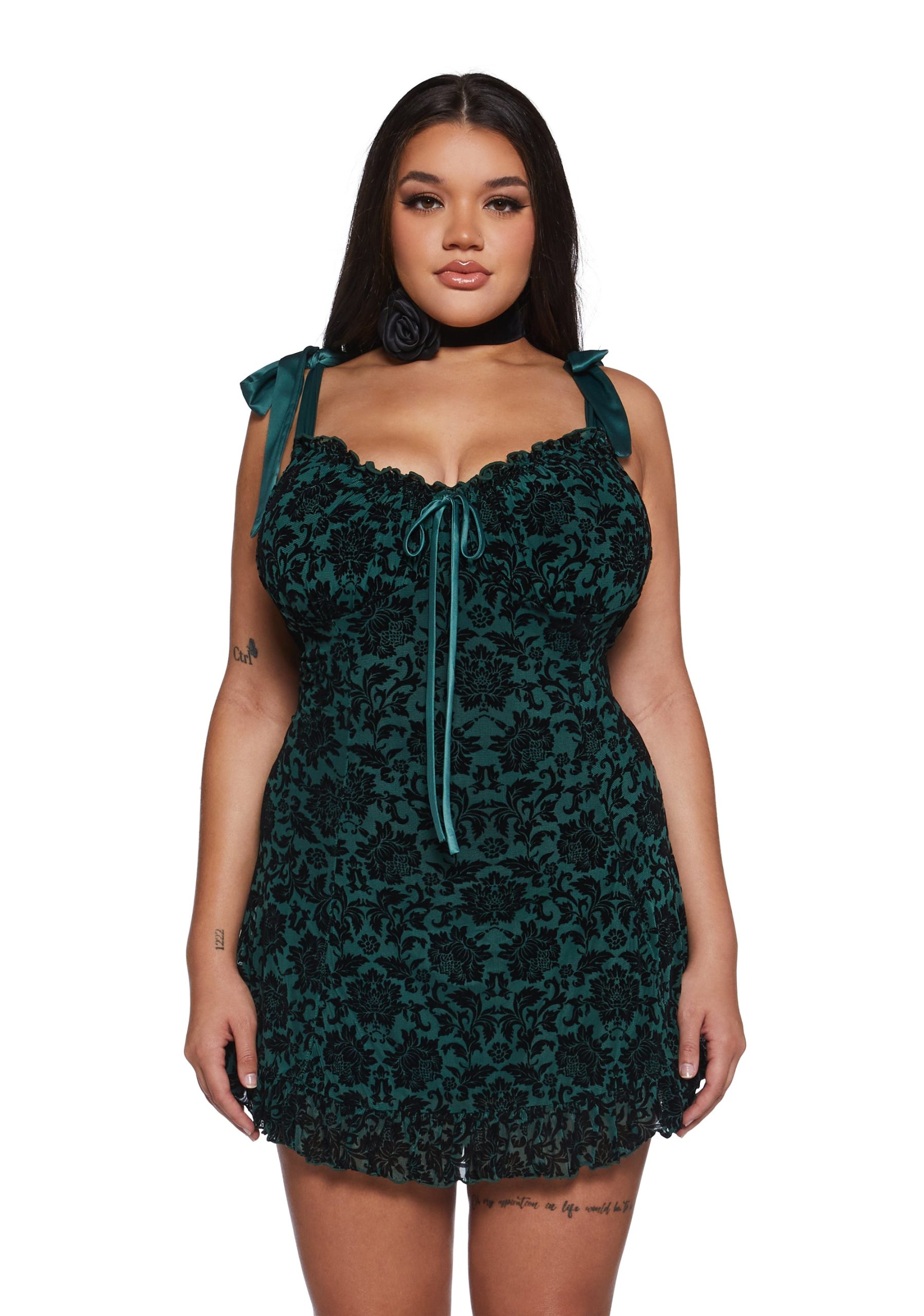 Wildflower Fables Mini Dress - Green - Image 2