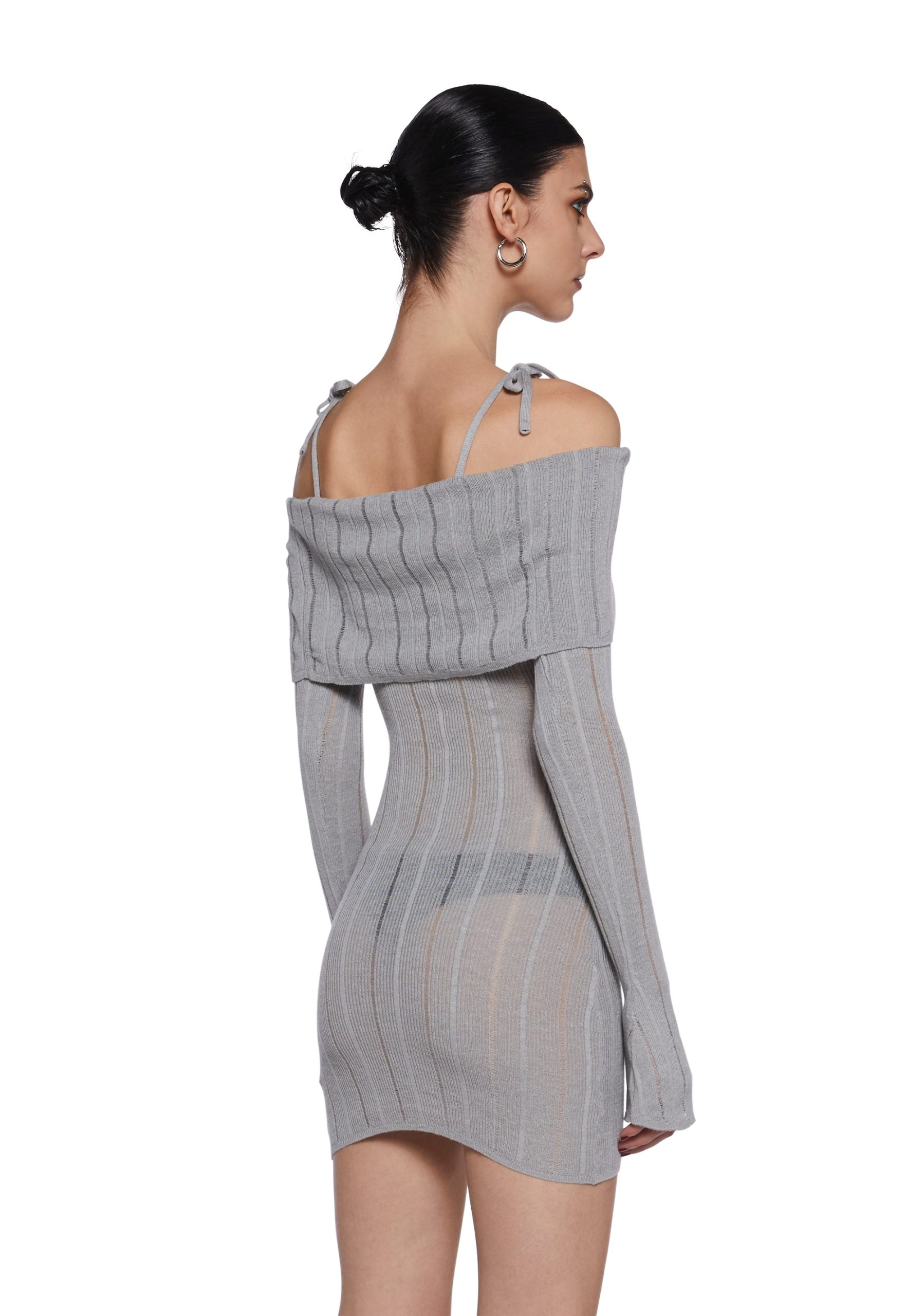 Warp Off The Shoulder Sweater Dress - Image 4
