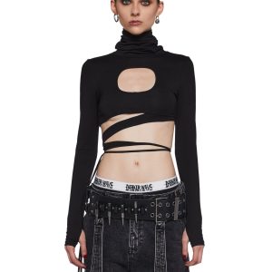 Warp Long Sleeve Wrap Top