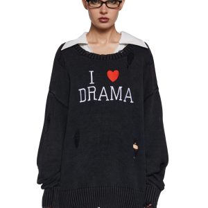 Drama Starter Distressed Sweater