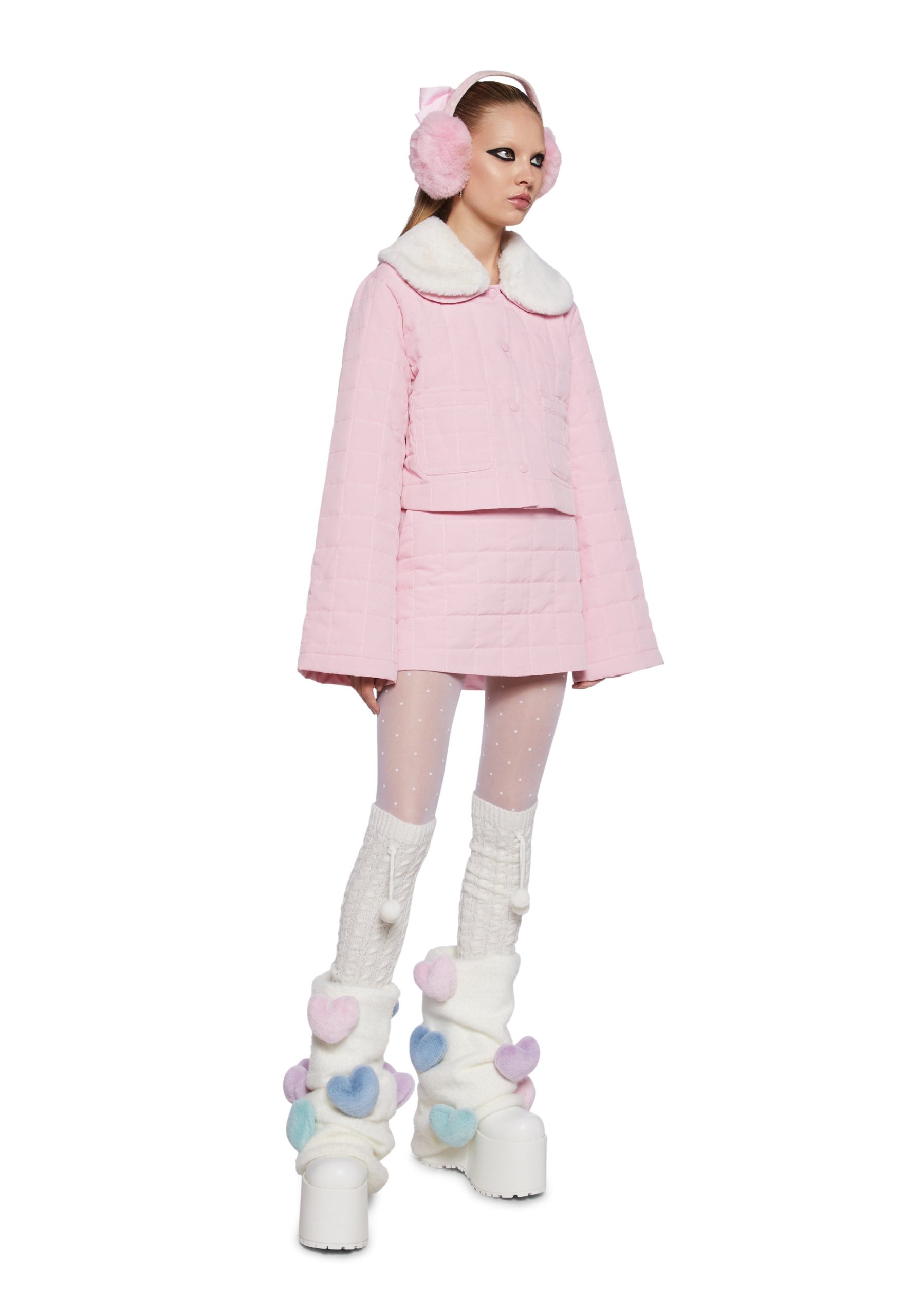 Polar Express Quilted Jacket  - Pink - Image 2