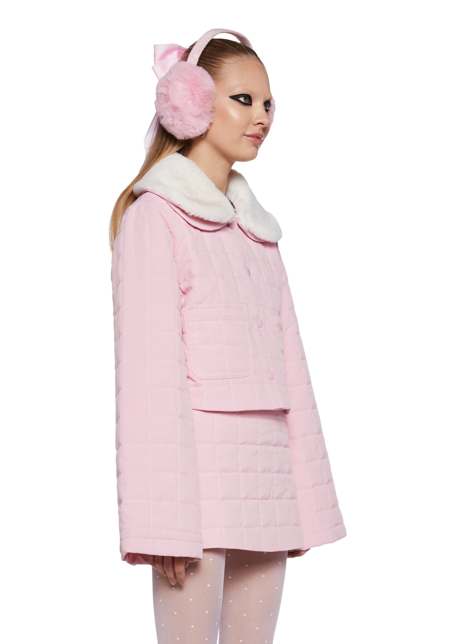 Polar Express Quilted Jacket  - Pink - Image 3