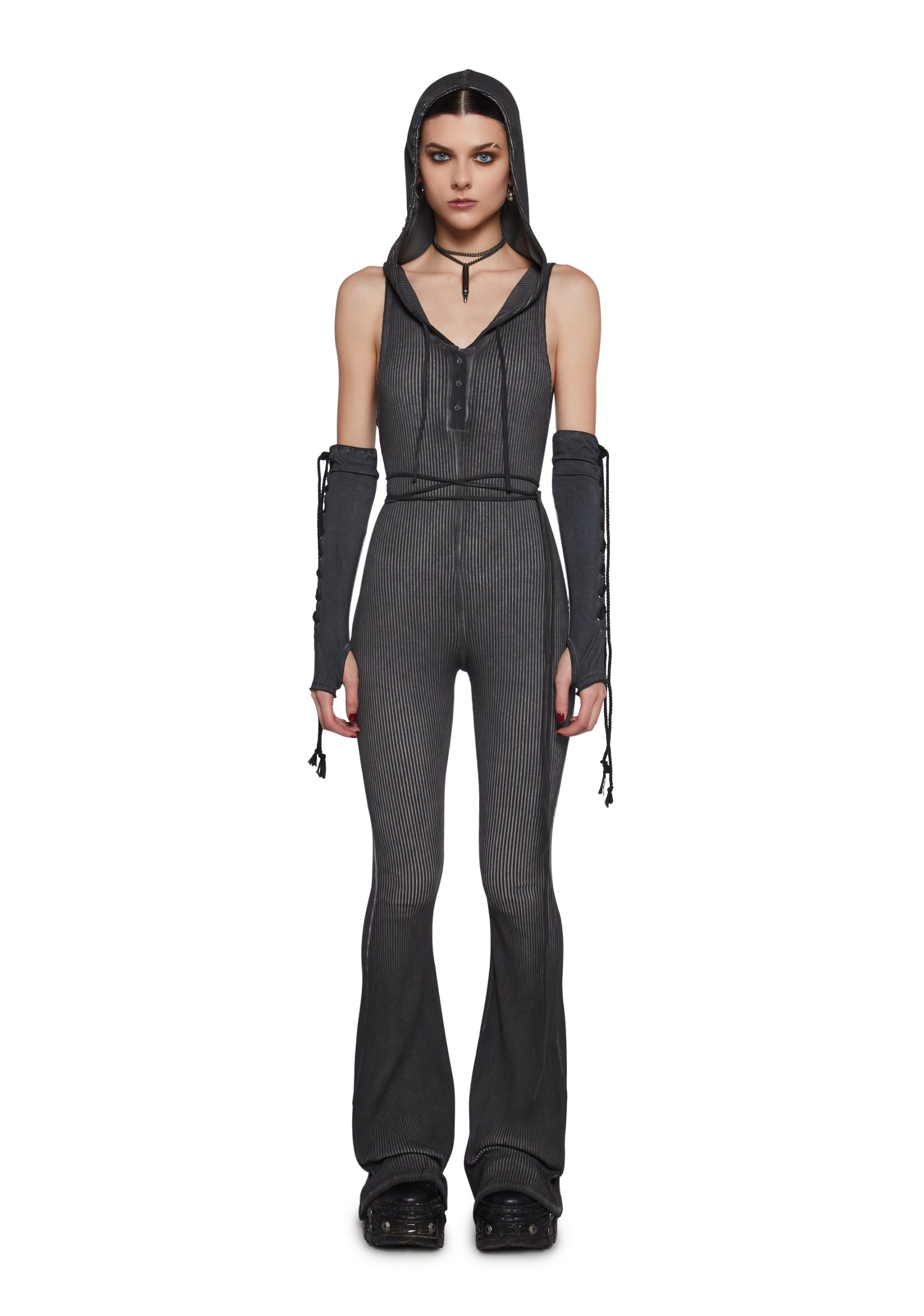 Warp Knit Hooded Jumpsuit - Image 6