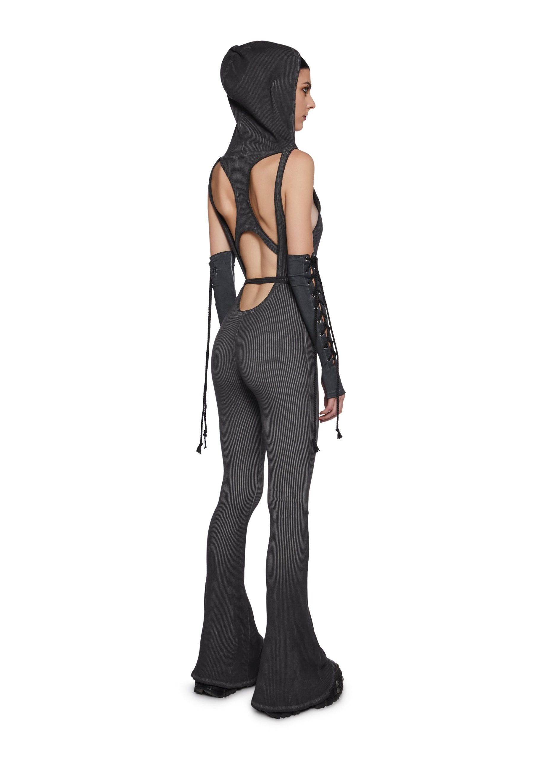 Warp Knit Hooded Jumpsuit - Image 4