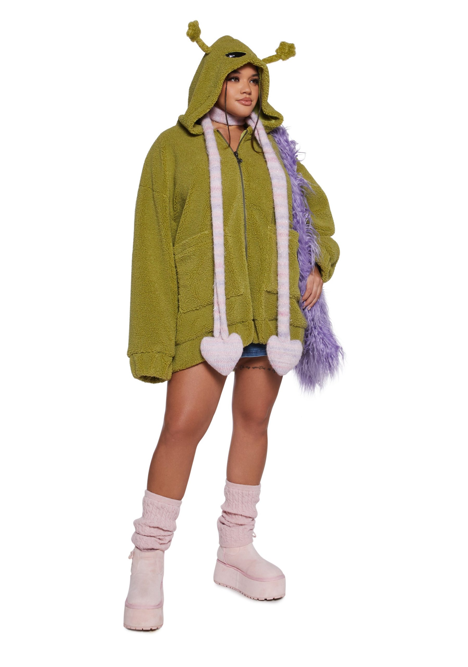 In Your Orbit Hooded Sherpa Jacket - Image 9