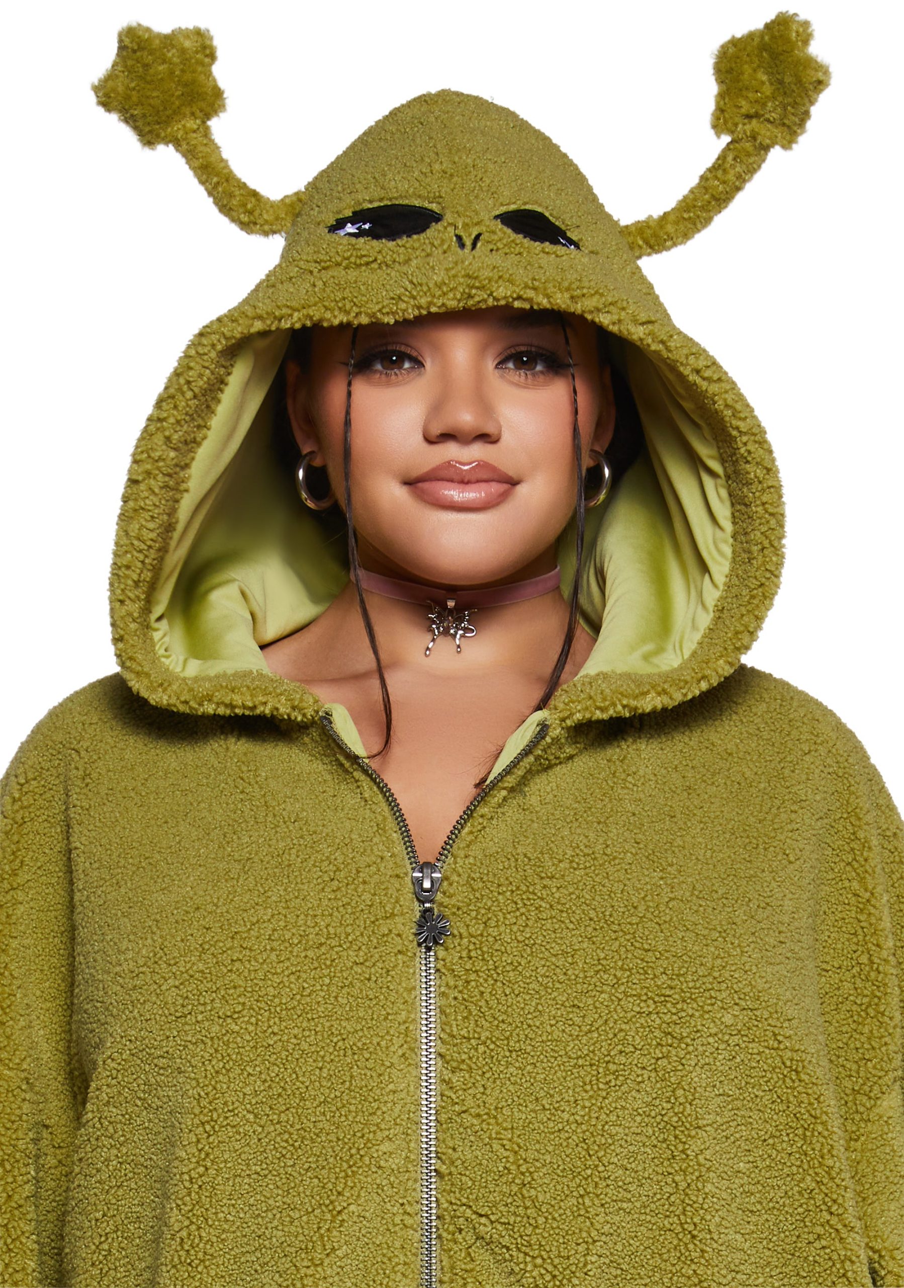 In Your Orbit Hooded Sherpa Jacket - Image 10