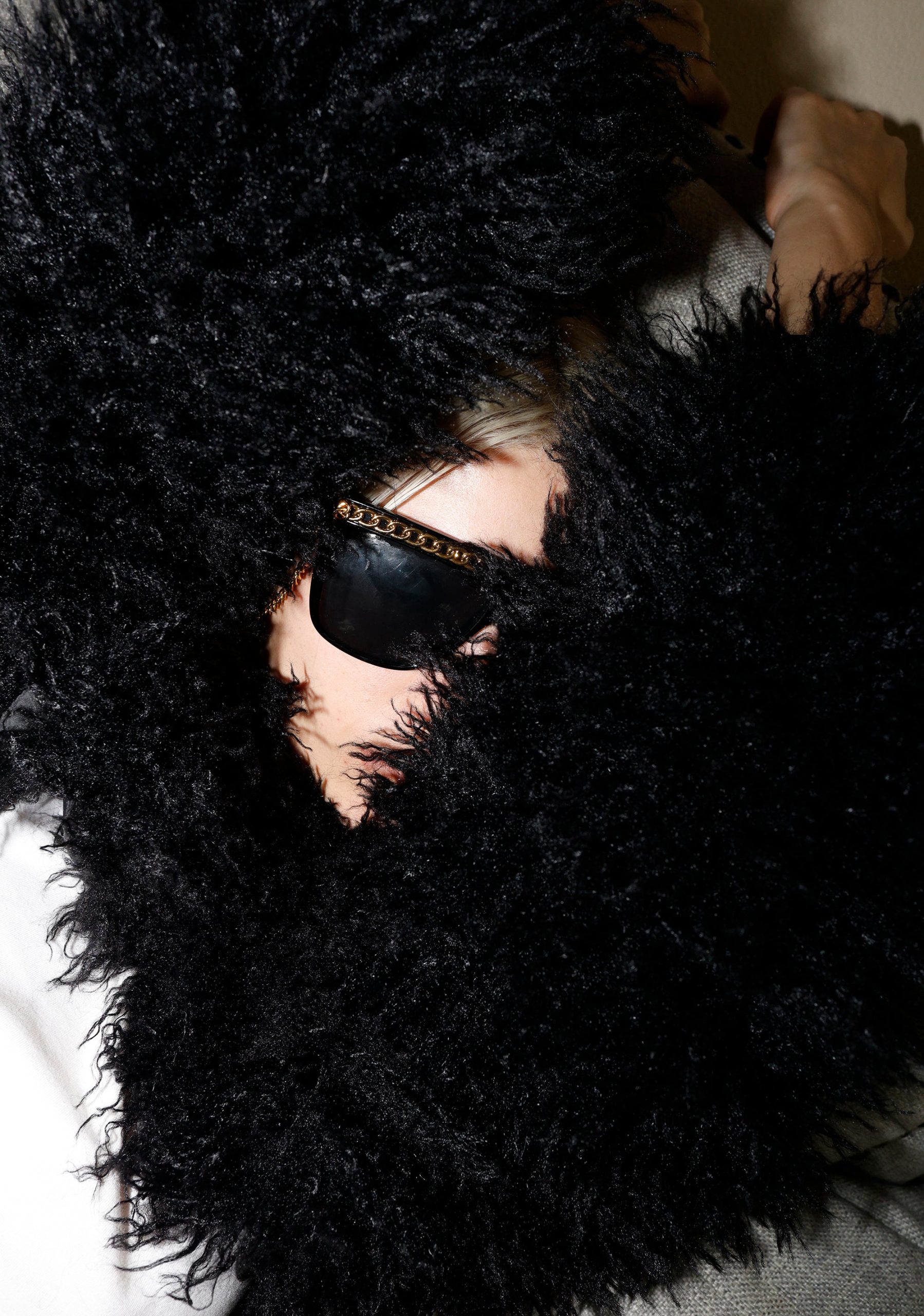 Midnight Hype Faux Fur Shrug - Black - Image 8