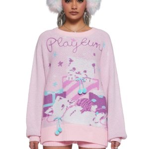 Paws And Surprises Intarsia Sweater