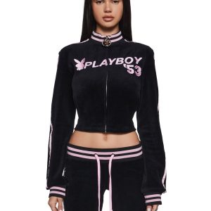 Leisurely Yours Velour Track Jacket