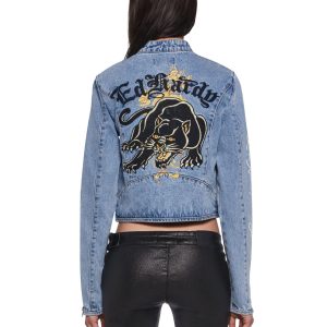 Dragon Panther Denim Moto Jacket