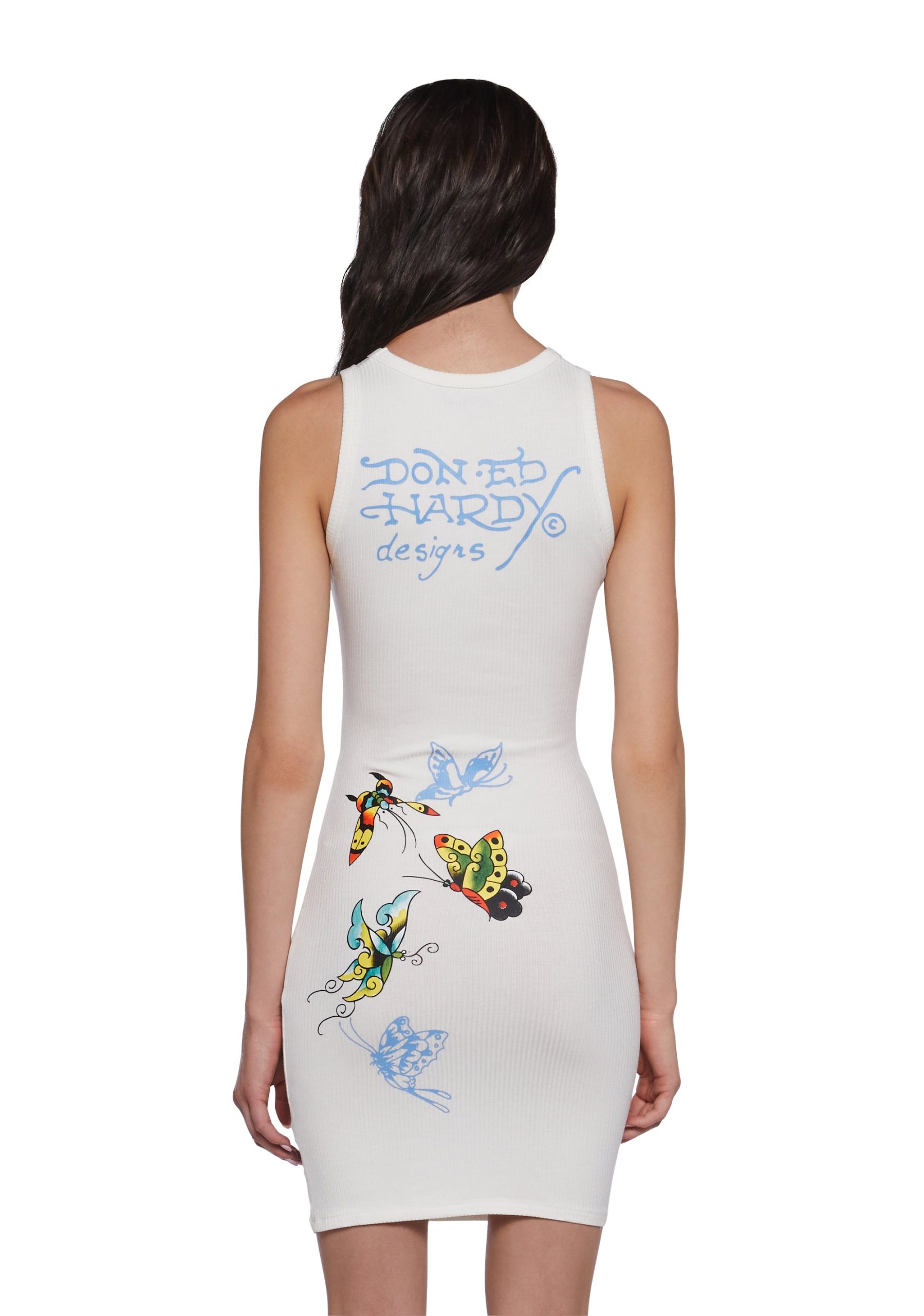Butterfly Cut Out Ribbed Dress - Image 4
